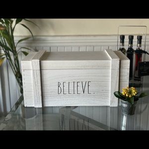 Rae Dunn “Believe” Wooden Box